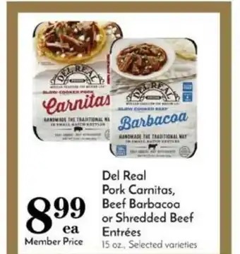 Pavilions Del Real Pork Carnitas, Beef Barbacoa Or Shredded Beef Entrées offer