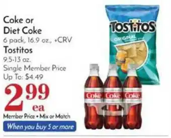 Pavilions Coke Or Diet Coke, Tostitos offer