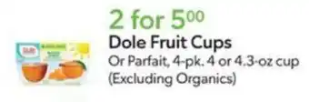 Publix Dole Fruit Cups offer