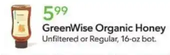 Publix GreenWise Organic Honey offer