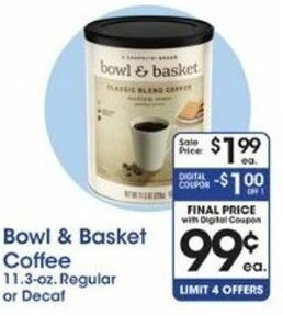 Price Rite Bowl & Basket Coffee offer