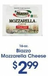 Price Rite Biazzo Mozzarella Cheese offer