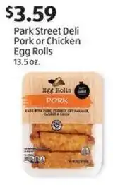 Aldi Park Street Deli Pork or Chicken Egg Rolls offer