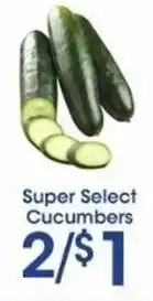 Price Rite Super Select Cucumbers offer