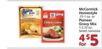 Albertsons Mccormick Homestyle Or Pioneer Gravy Mix offer