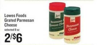 Lowes Foods Lowes Foods Grated Parmesan Cheese offer