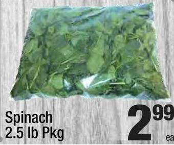 Super King Markets Spinach 2.5 Lb Pkg offer