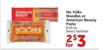 Albertsons No Yolks Noodles Or American Beauty Pasta offer