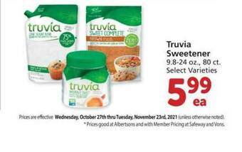 Albertsons Truvia Sweetener offer