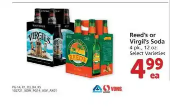 Albertsons Reed's Or Virgil's Soda offer