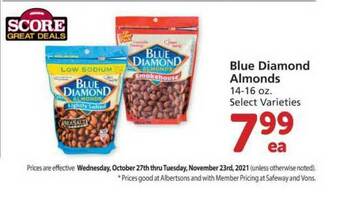 Albertsons Blue Diamond Almonds offer