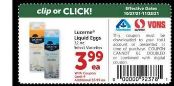 Albertsons Lucerne® Liquid Eggs offer
