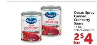 Albertsons Ocean Spray Canned Cranberry Sauce offer