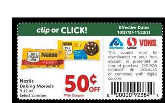 Albertsons Nestle Baking Morsels offer