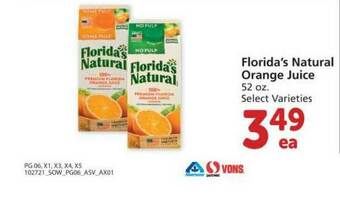 Albertsons Florida's Natural Orange Juice offer