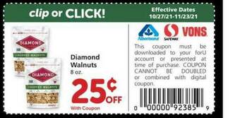 Albertsons Diamond Walnuts offer