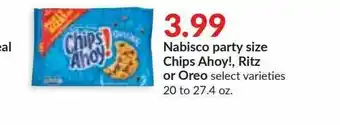 Hy-Vee Nabisco Party Size Chips Ahoy! Ritz Or Oreo offer