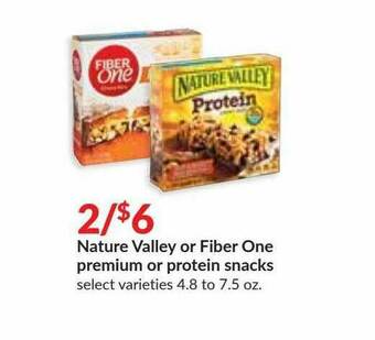Hy-Vee Nature Valley Or Fiber One Premium Or Protein Snacks offer