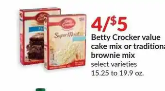 Hy-Vee Betty Crocker Value Cake Mix Or Traditional Brownie Mix offer
