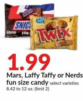 Hy-Vee Mars Laffy Taffy Or Nerds Fun Size Candy offer