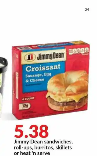 Hy-Vee Jimmy Dean Sandwiches, Roll-Ups, Burritos, Skillets Or Heat 'n Serve offer