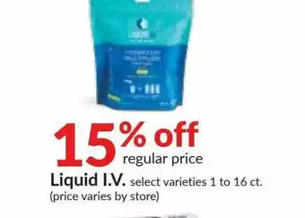 Hy-Vee Liquid I.V. 15% Off offer