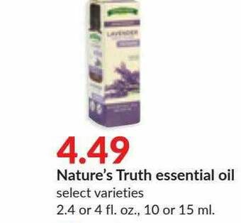 Hy-Vee Nature's Truth Essential Oil offer