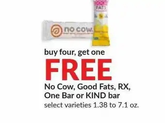 Hy-Vee No Cow, Good Fats, RX, One Bar Or Kind Bar offer