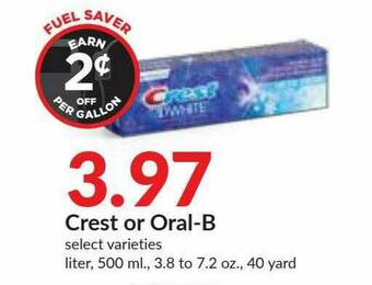 Hy-Vee Crest Or Oral-B offer