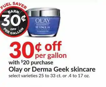 Hy-Vee Olay Or Derma Geek Skincare offer