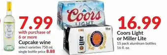 Hy-Vee Cupcake Wine, Coors Light Or Miller Lite offer