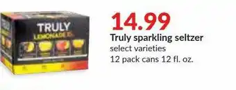Hy-Vee Truly Sparkling Seltzer offer