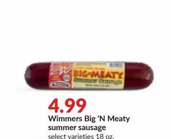 Hy-Vee Wimmers Big 'N Meaty Summer Sausage offer