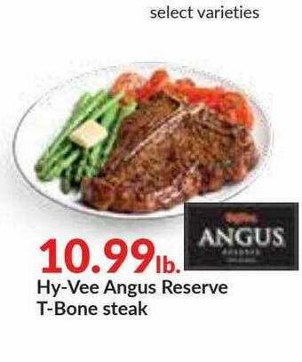 Hy-Vee Hy-Vee Angus Reserve T-Bone Steak offer