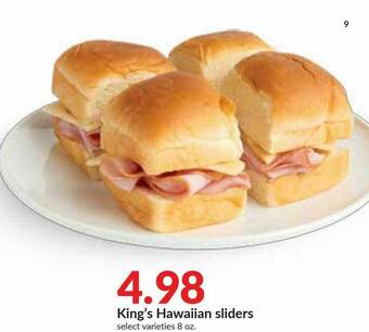 Hy-Vee King's Hawaiian Sliders offer