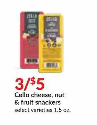 Hy-Vee Cello Cheese, Nut & Fruit Snackers offer