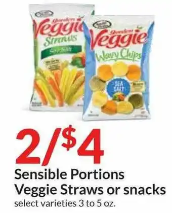Hy-Vee Sensible Portions Veggie Straws Or Snacks offer