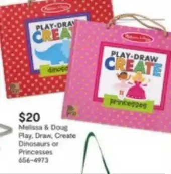 JC Penney Melissa & Doug Play, Draw, Create Dinosaurs Or Princesses offer
