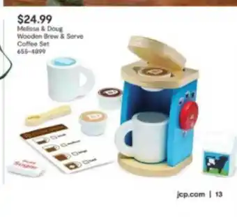 JC Penney Melissa & Doug Wooden Brew & Serve Coffee Set offer