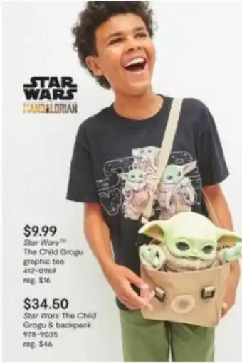 JC Penney Star Wars™ The Child Grogu Graphic Tee Or Star Wars The Child Grogu & Backpack offer