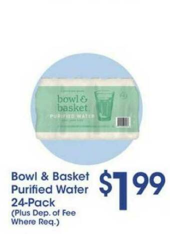 Price Rite Bowl & Basket Purified Water 24-Pack offer