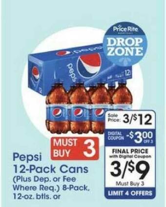 Price Rite Pepsi 12-Pack Cans offer