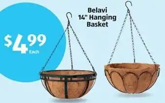 Aldi Belavi 14" Hanging Basket offer