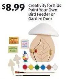 Aldi Creativity for Kids Paint Your Own Bird Feeder or Garden Door offer