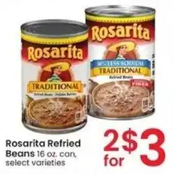 Albertsons Rosarita Refried Beans 16 oz. offer