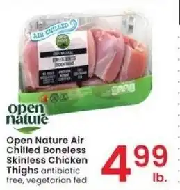 Albertsons Open Nature Air chilled Boneless Skinless Chicken Thighs offer