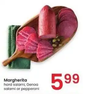 Albertsons Margherita hard salami, Genoa salami or pepperoni offer