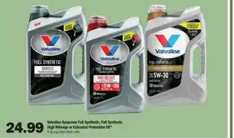 Meijer Valvoline Synpower Full Synthetic Full Synthetic High Mileage Or Extended Protection Oil offer