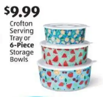 Aldi Crofton Serving Tray or 6-Piece Storage Bowls offer