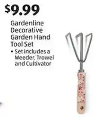 Aldi Gardenline Decorative Garden Hand Tool Set offer